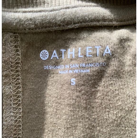Athleta Women's S Shadow Olive Green Cream Sundown Dip Dye Sweatshirt - Picture 5 of 9